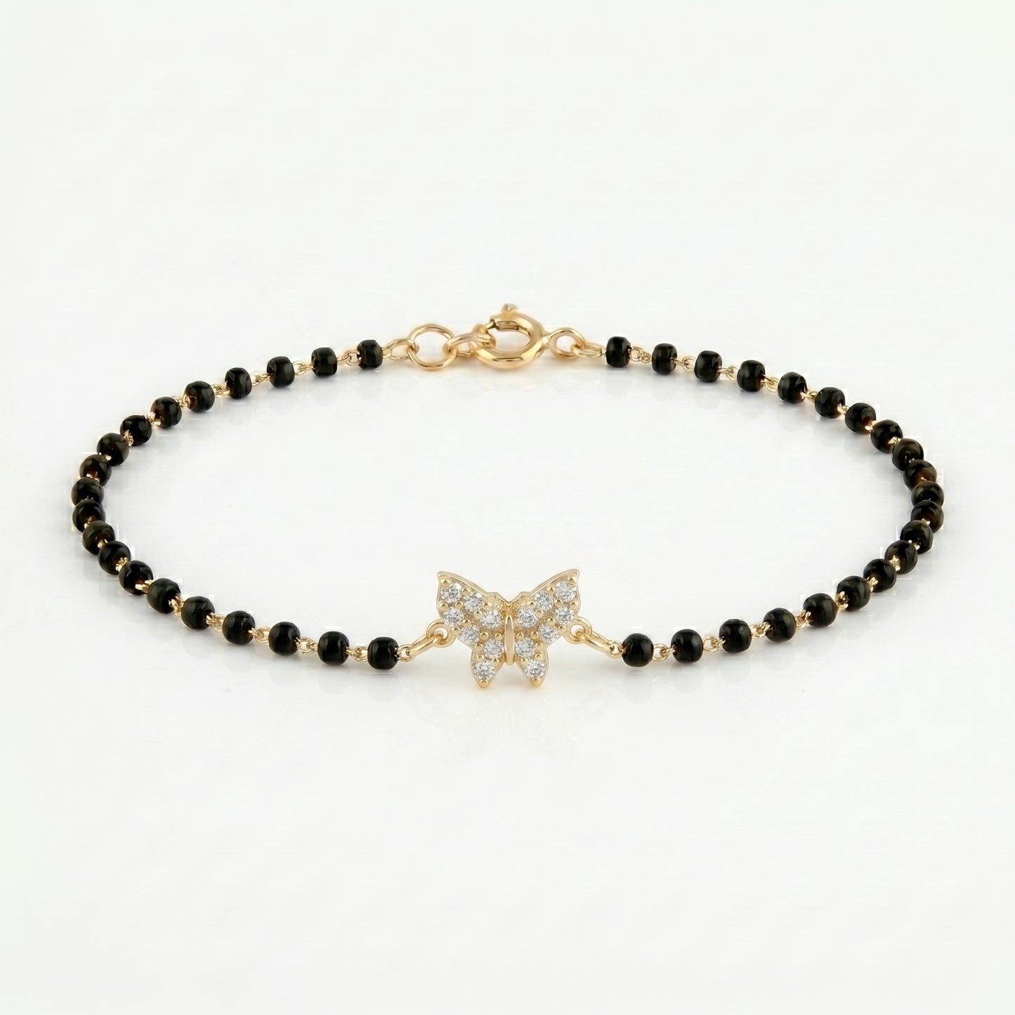 Black Bead Butterfly Baby Bracelet