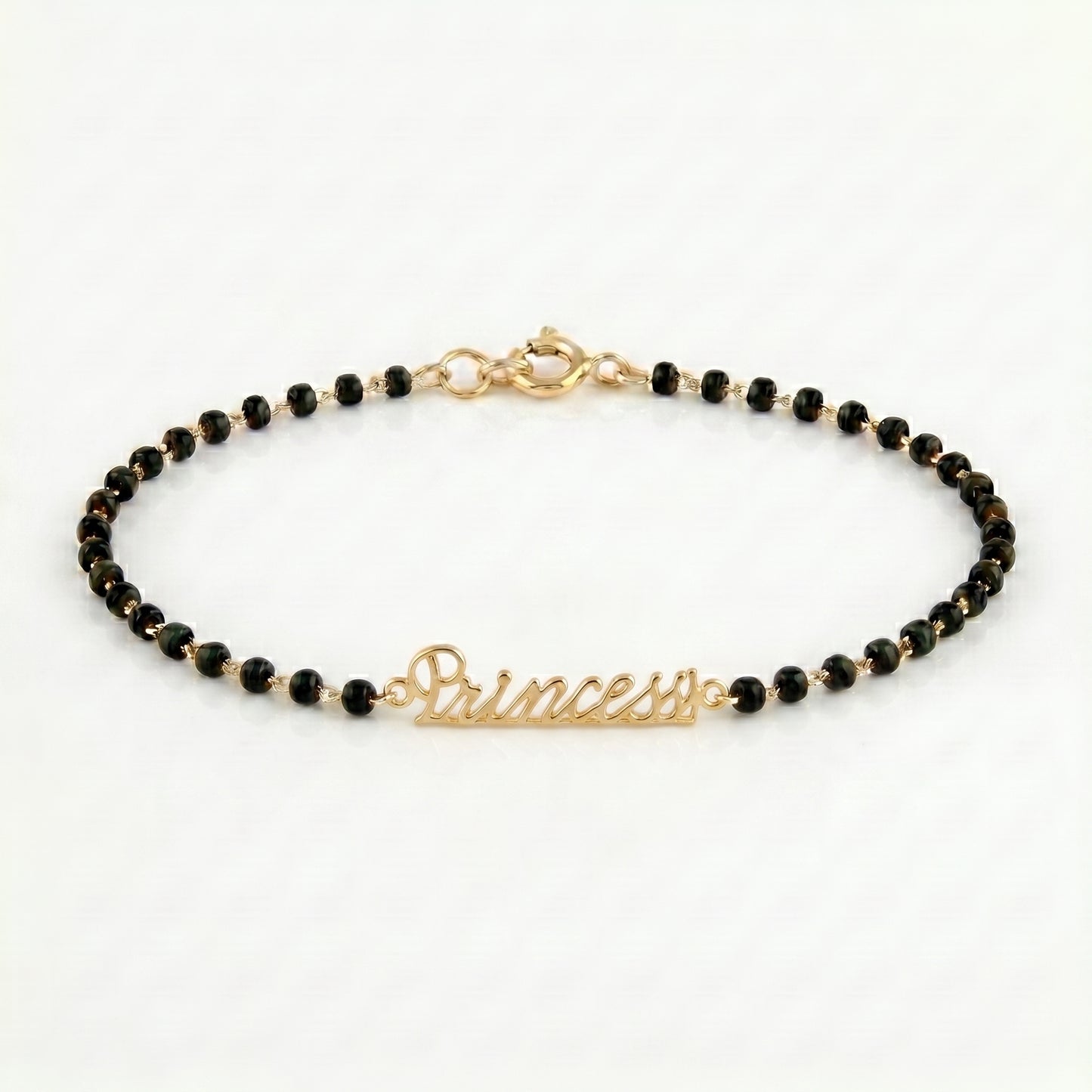 Black Bead Princess Bracelet