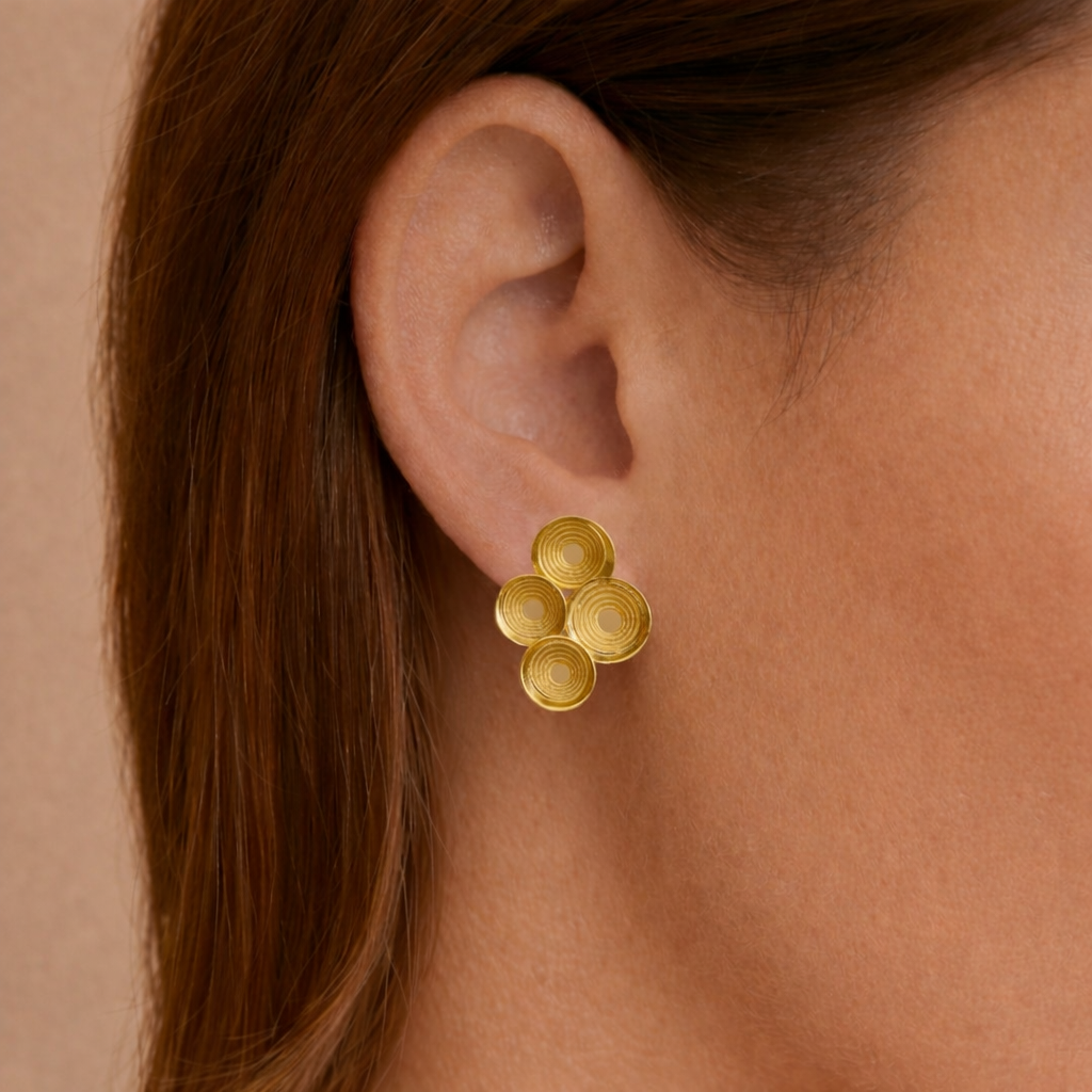 Cosmic Ripple Gold Studs