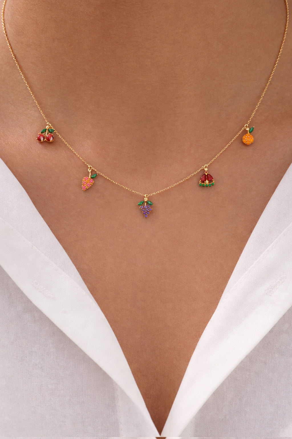 Fruit Sparkle Charm Necklace