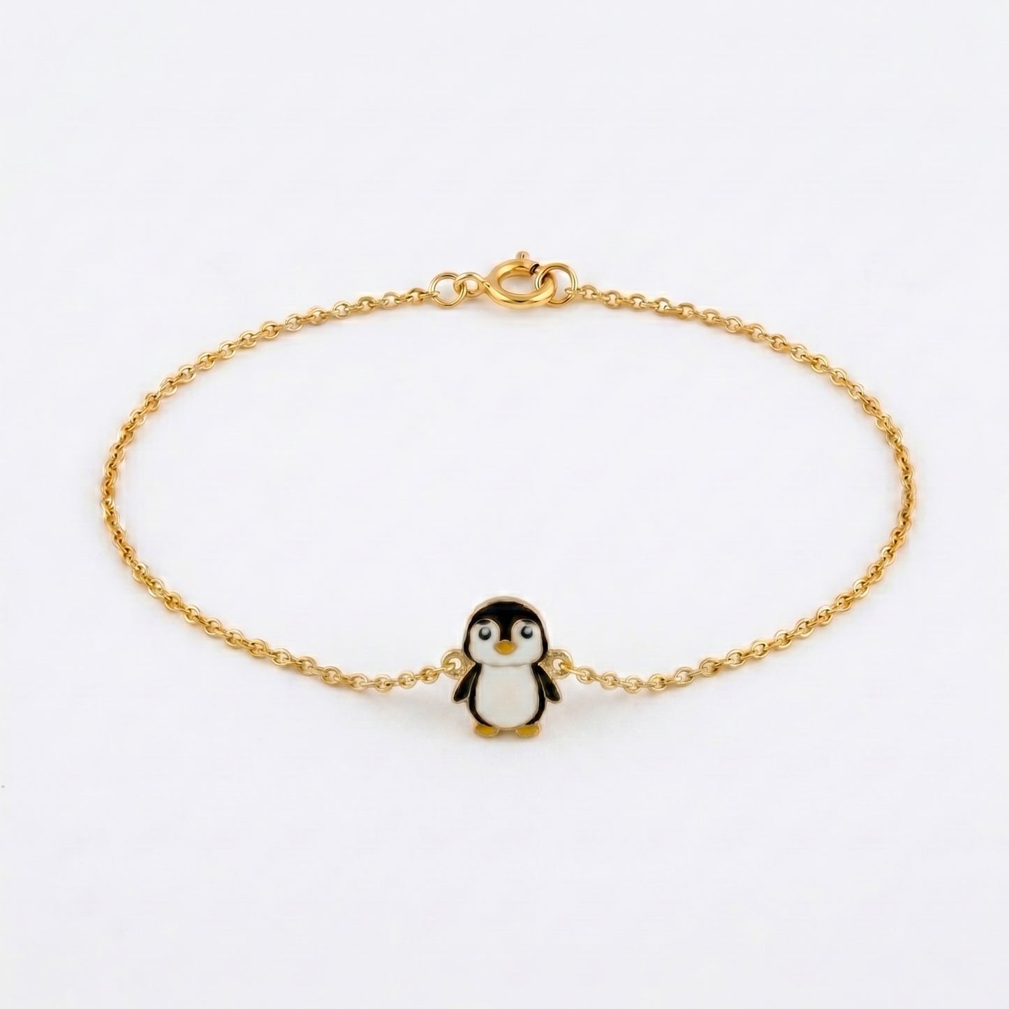 Gold Penguin Charm Bracelet