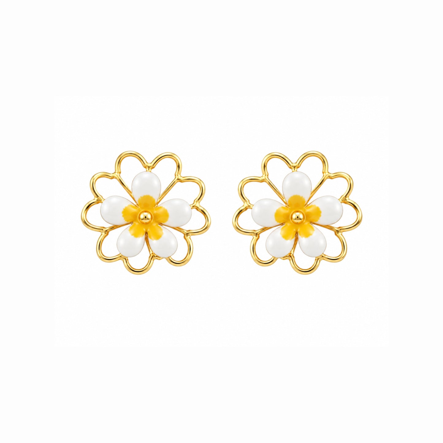 Golden Daisy Glow Studs