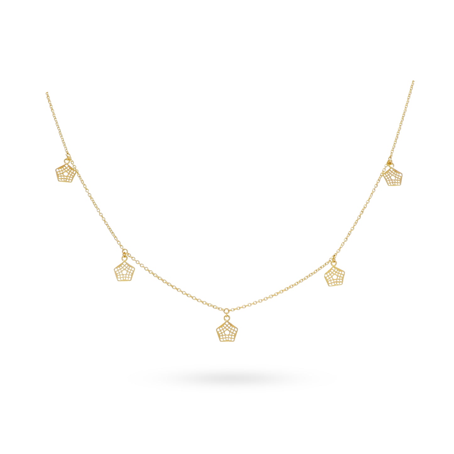 Golden Glint Charm Necklace