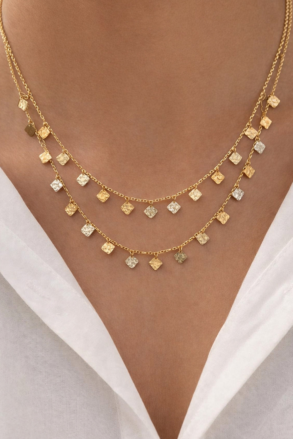 Layered Charm Gold Necklace