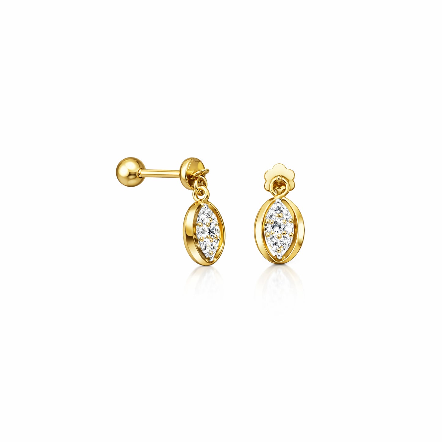 Marquise Gold Studs
