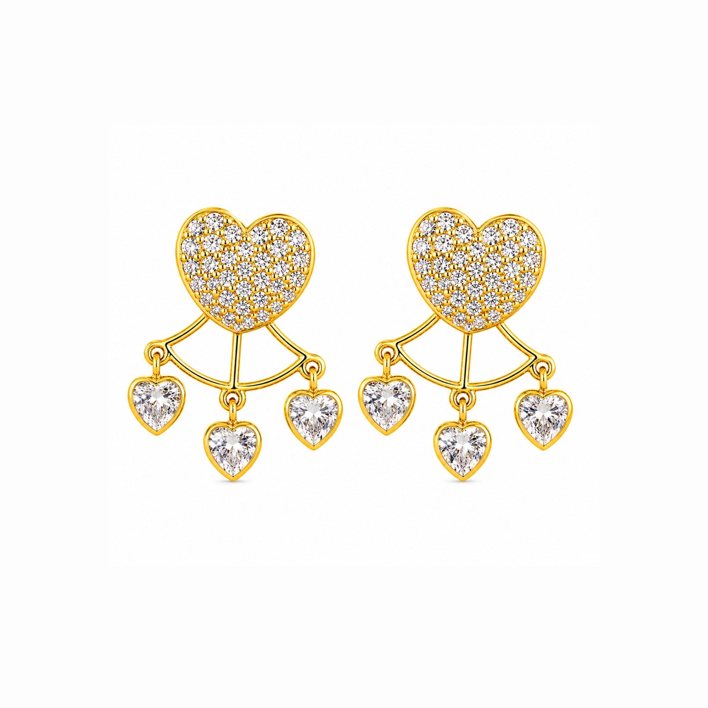 Multi‑Heart Stone Studs