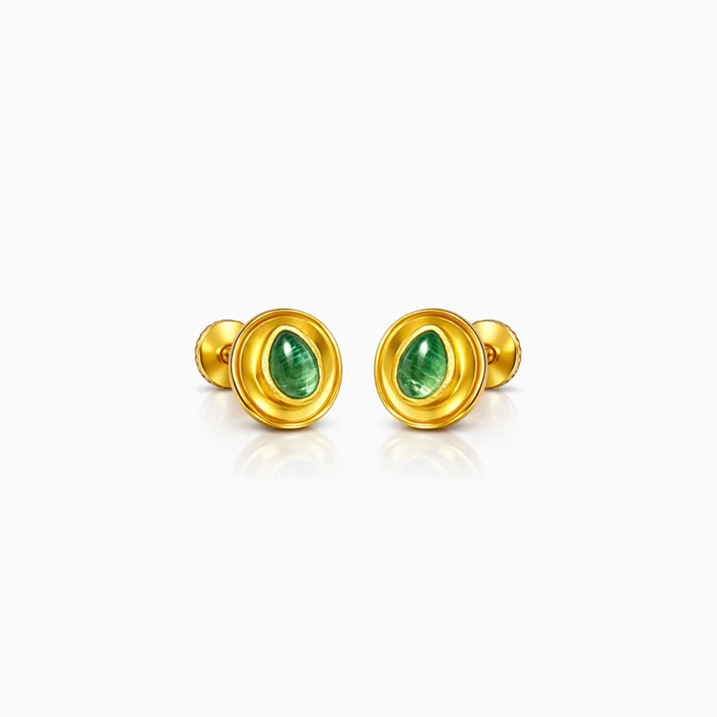 VerdéGlow Gold Studs