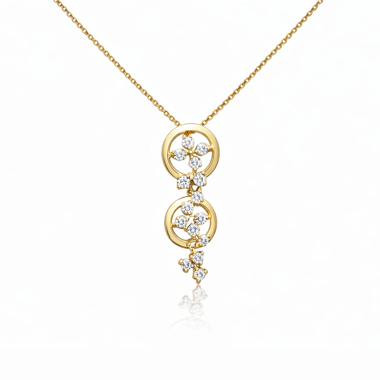 Gem Blossom Dual Pendant Necklace