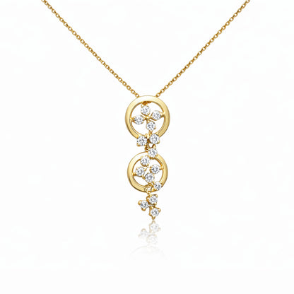 Gem Blossom Dual Pendant Necklace