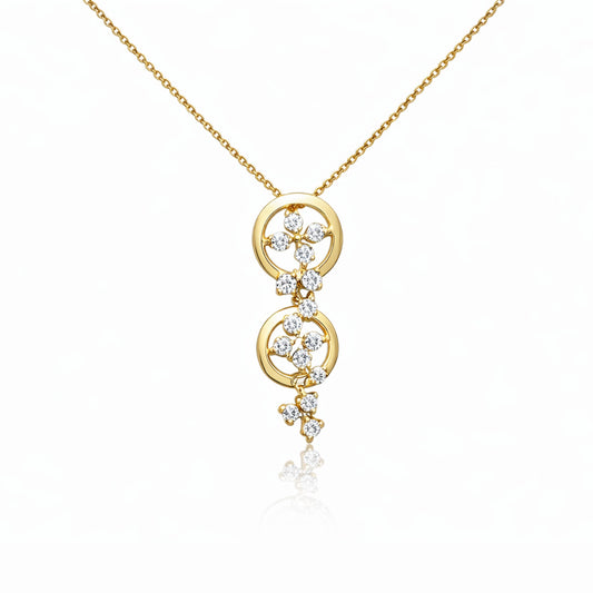 Gem Blossom Dual Pendant Necklace
