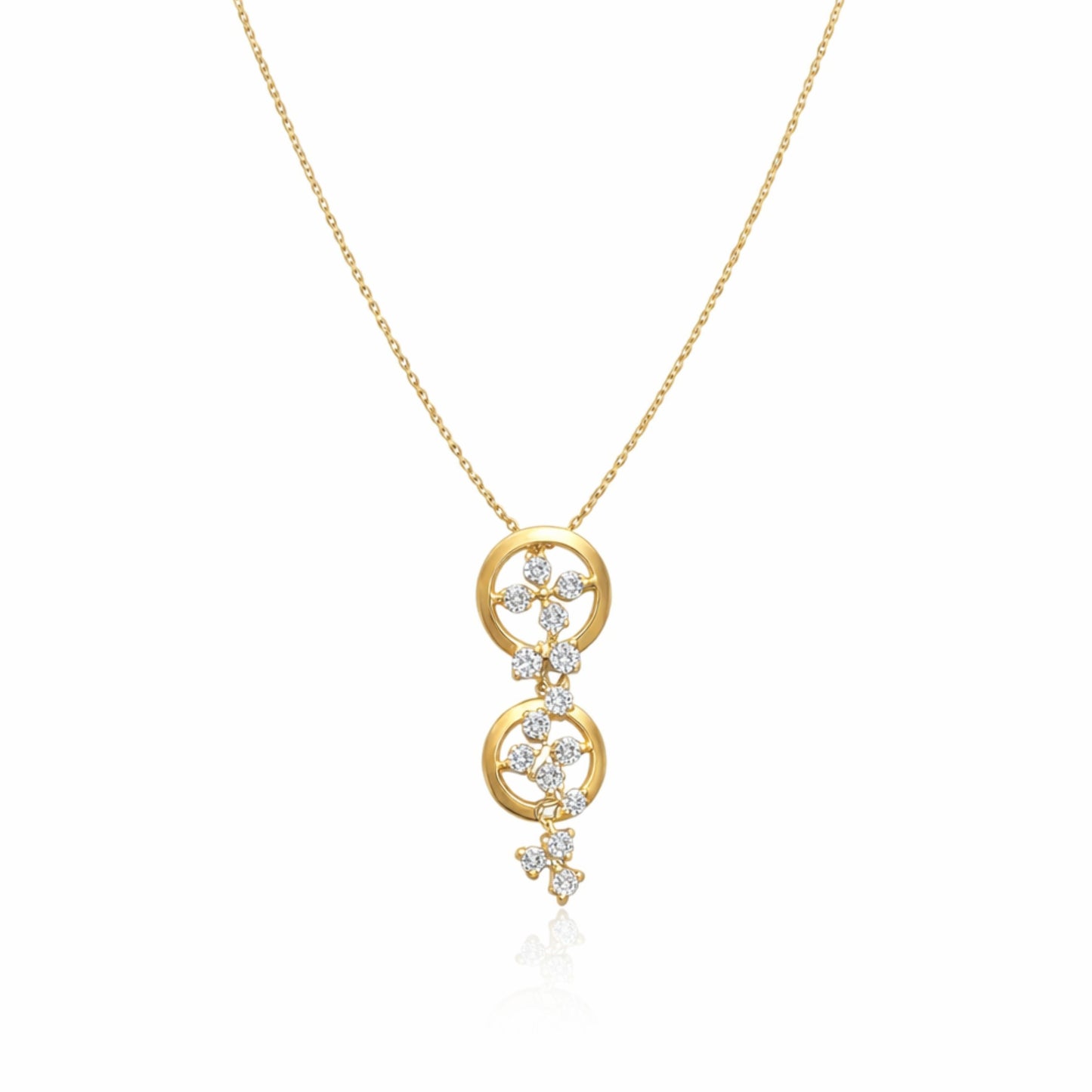 Gem Blossom Dual Pendant Necklace