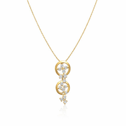 Gem Blossom Dual Pendant Necklace
