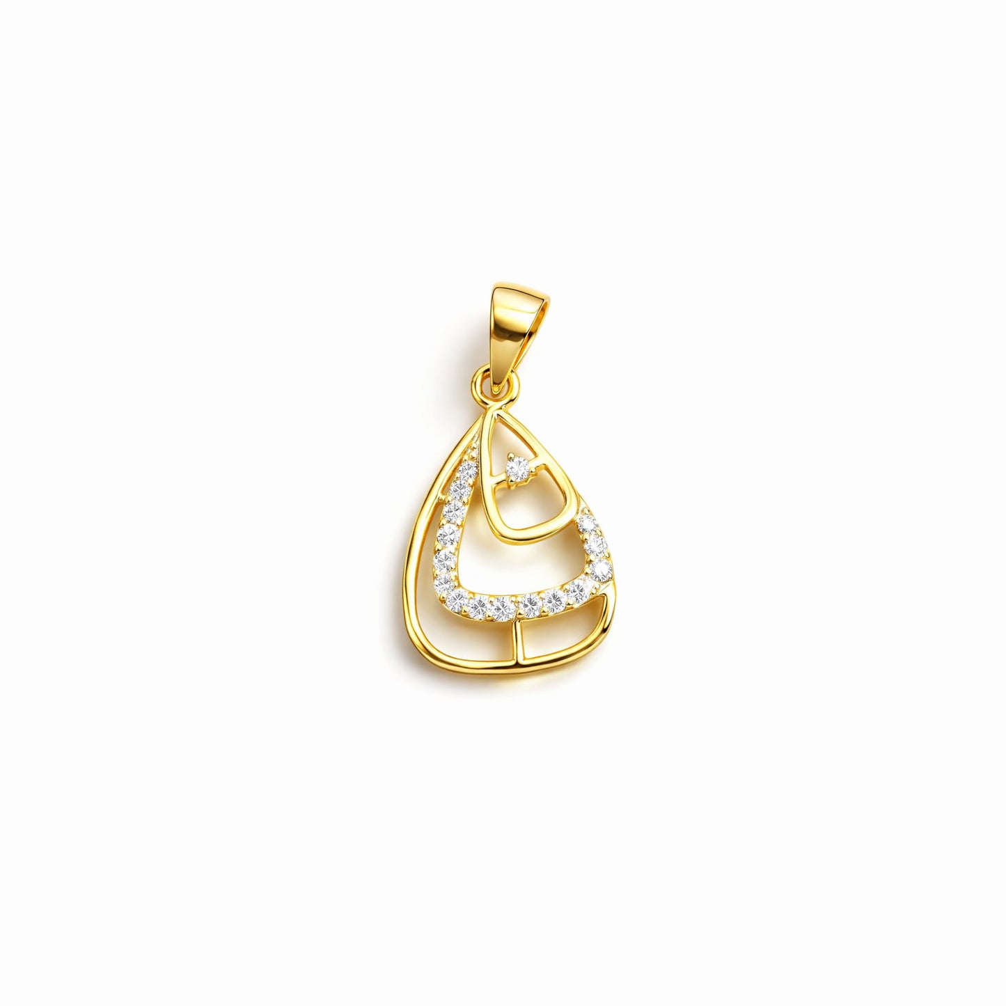 Curved Stone Teardrop Pendant
