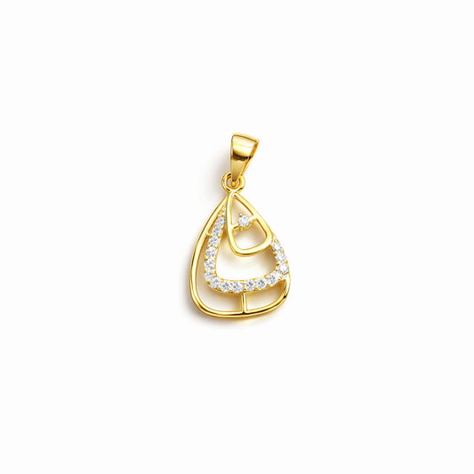 Curved Stone Teardrop Pendant