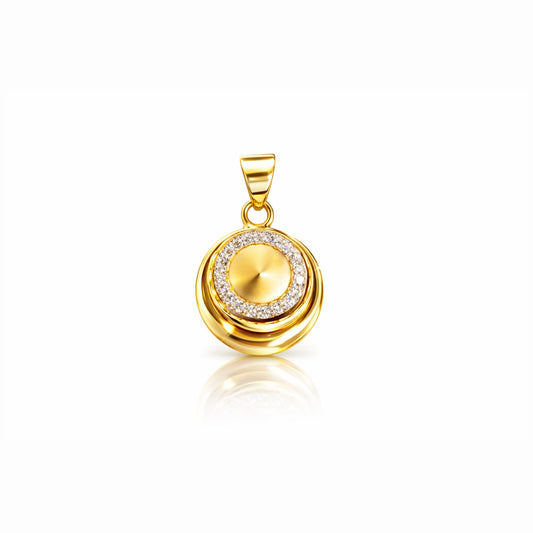 Gold Disc Halo Pendant
