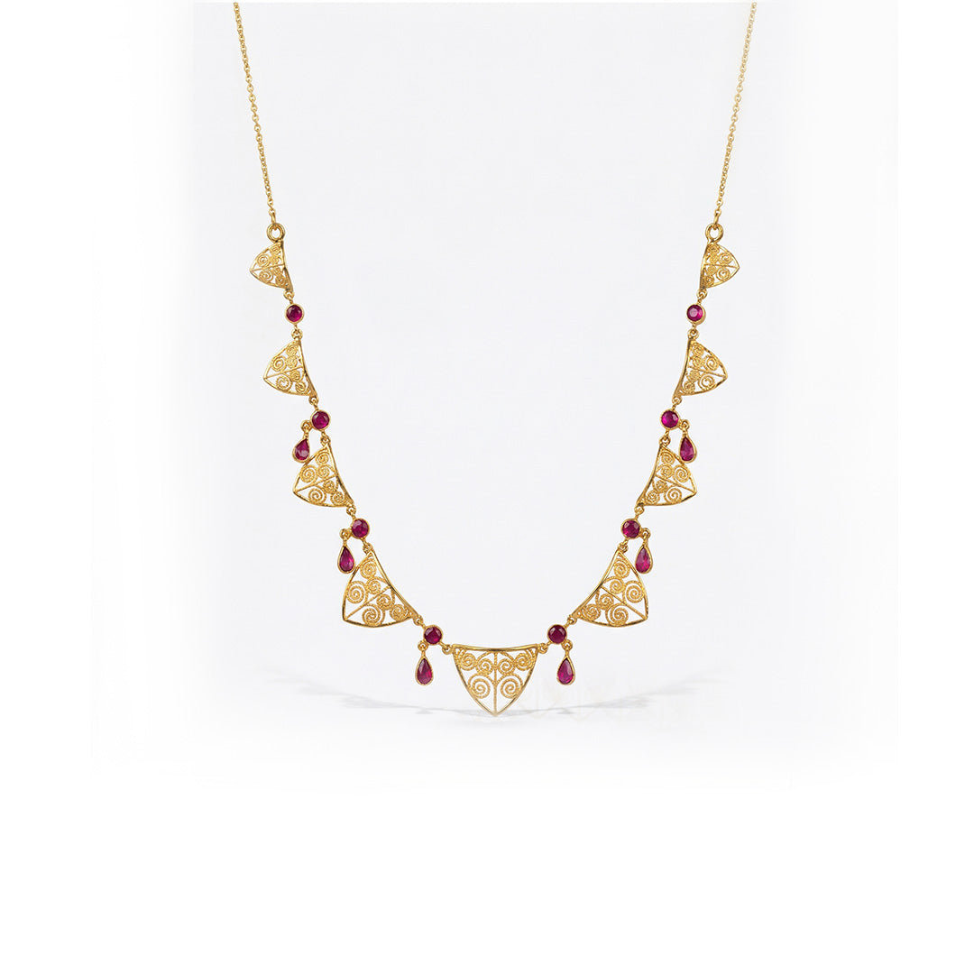 Traditional Gold Motif Necklace