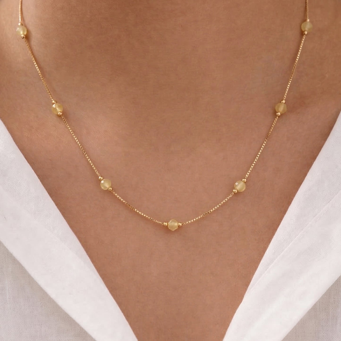 Beaded Accent Gold Chain