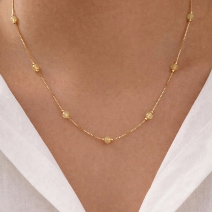 Beaded Accent Gold Chain