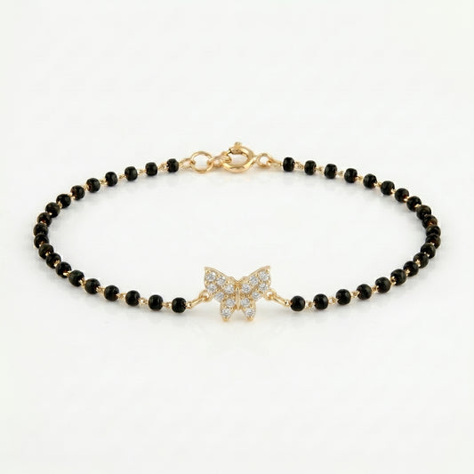 Black Bead Butterfly Baby Bracelet