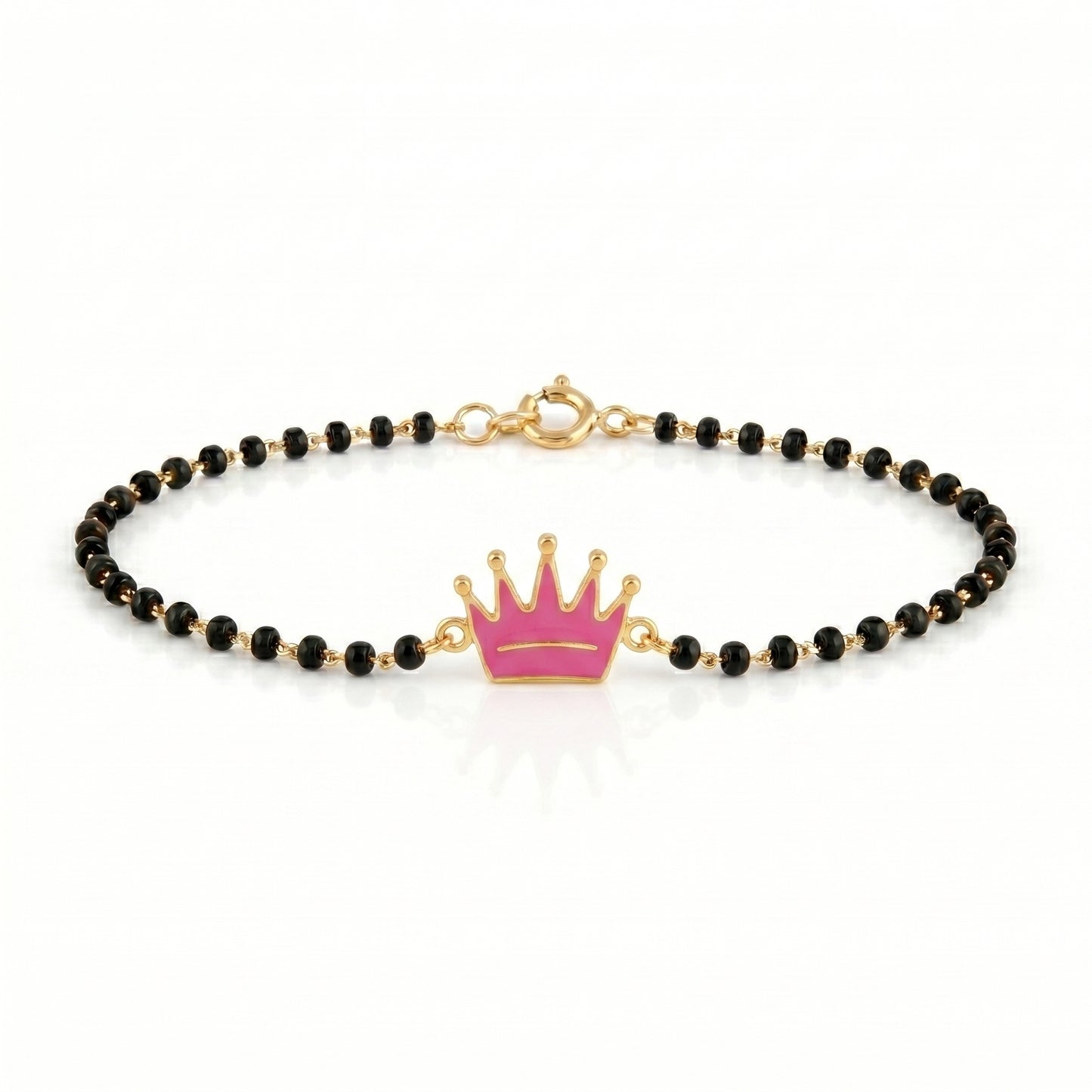 Black Bead Crown Baby Bracelet