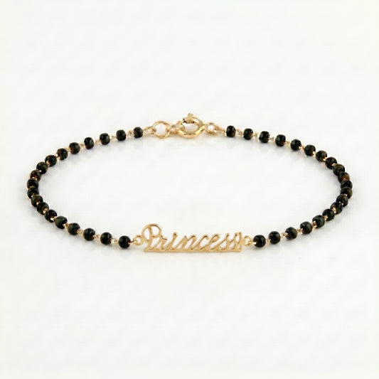 Black Bead Princess Bracelet