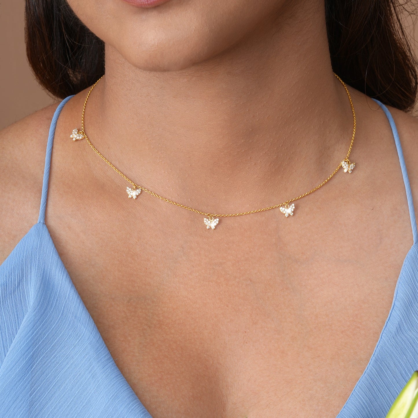 Butterfly Bloom Charm Necklace