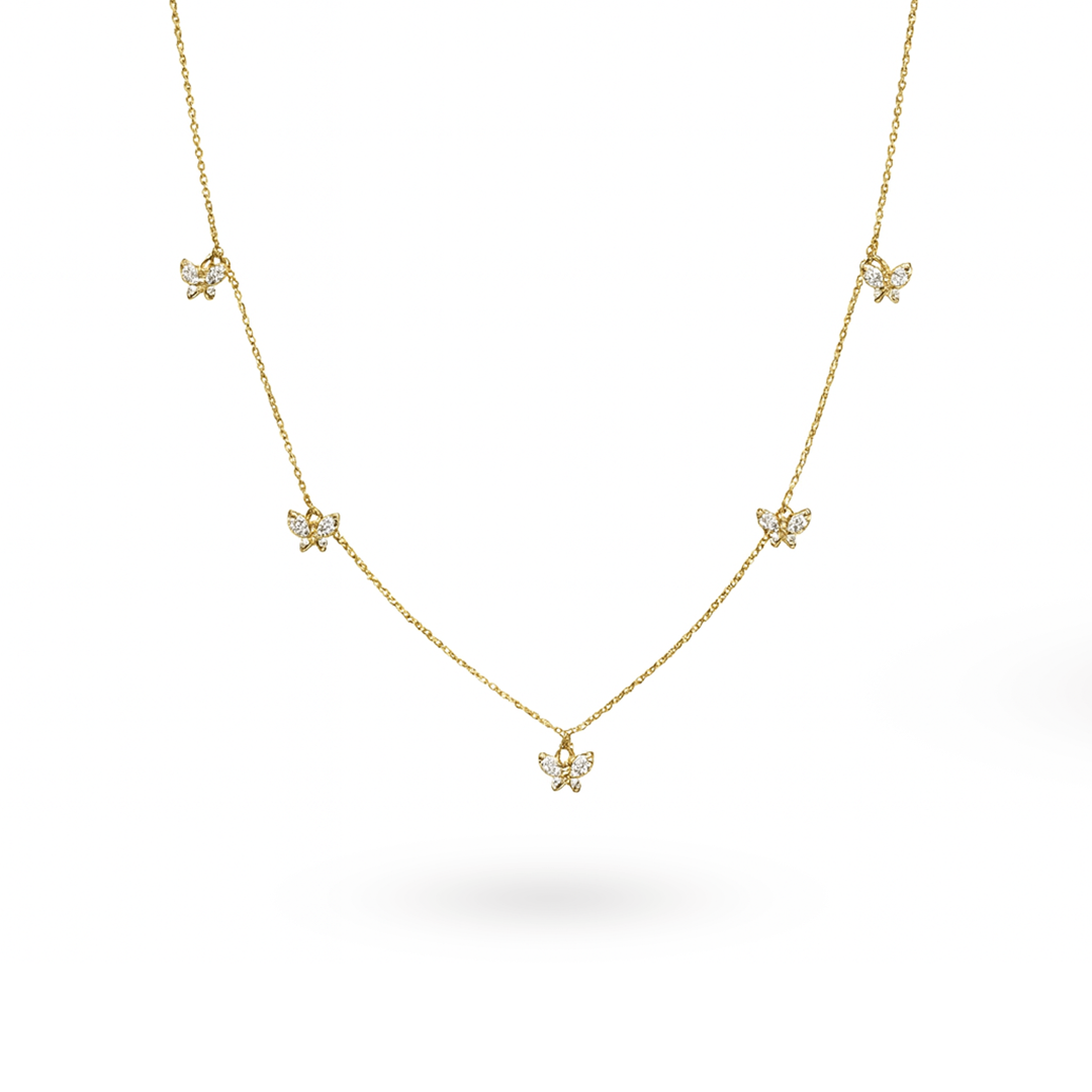 Butterfly Bloom Charm Necklace