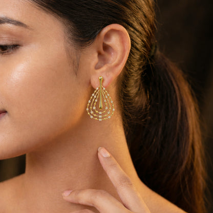 Cascading Teardrop Sparkle Studs