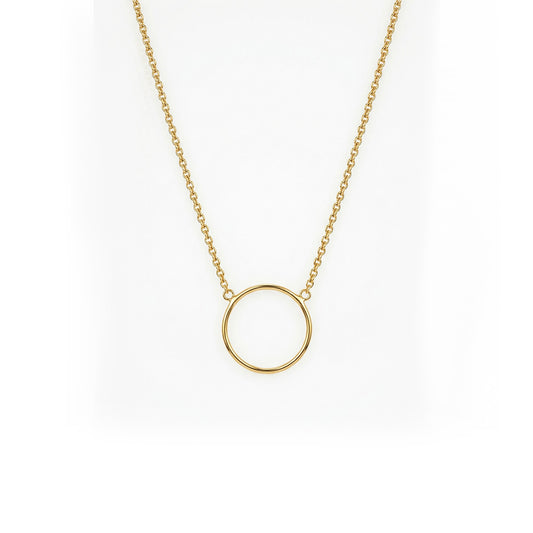 Circle Pendant Gold Necklace