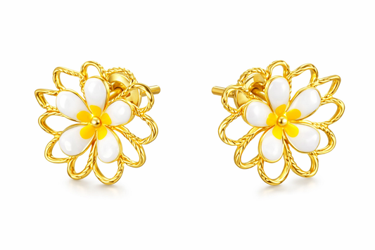 Golden Daisy Glow Studs