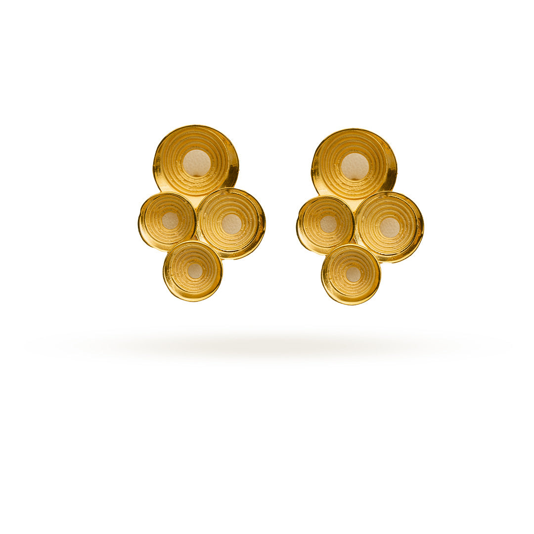 Cosmic Ripple Gold Studs