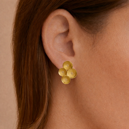 Cosmic Ripple Gold Studs