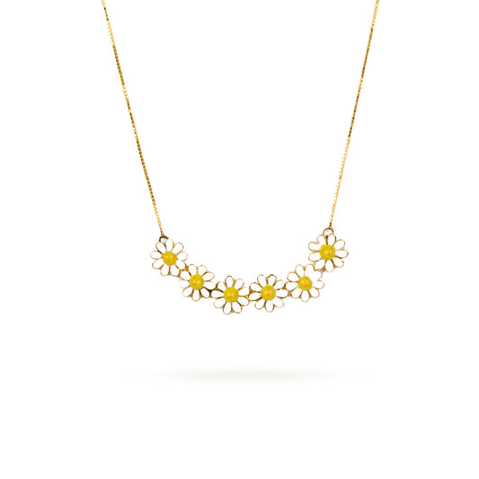 Daisy Flower Gold Necklace