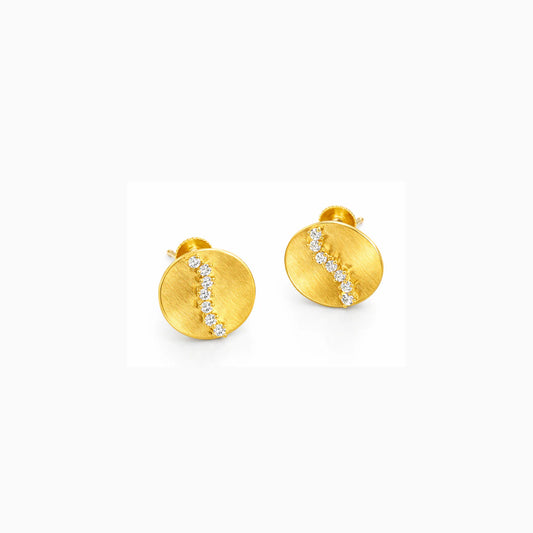 DiagonalGleam Gold Studs