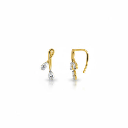 Dual Teardrop Diamond Studs