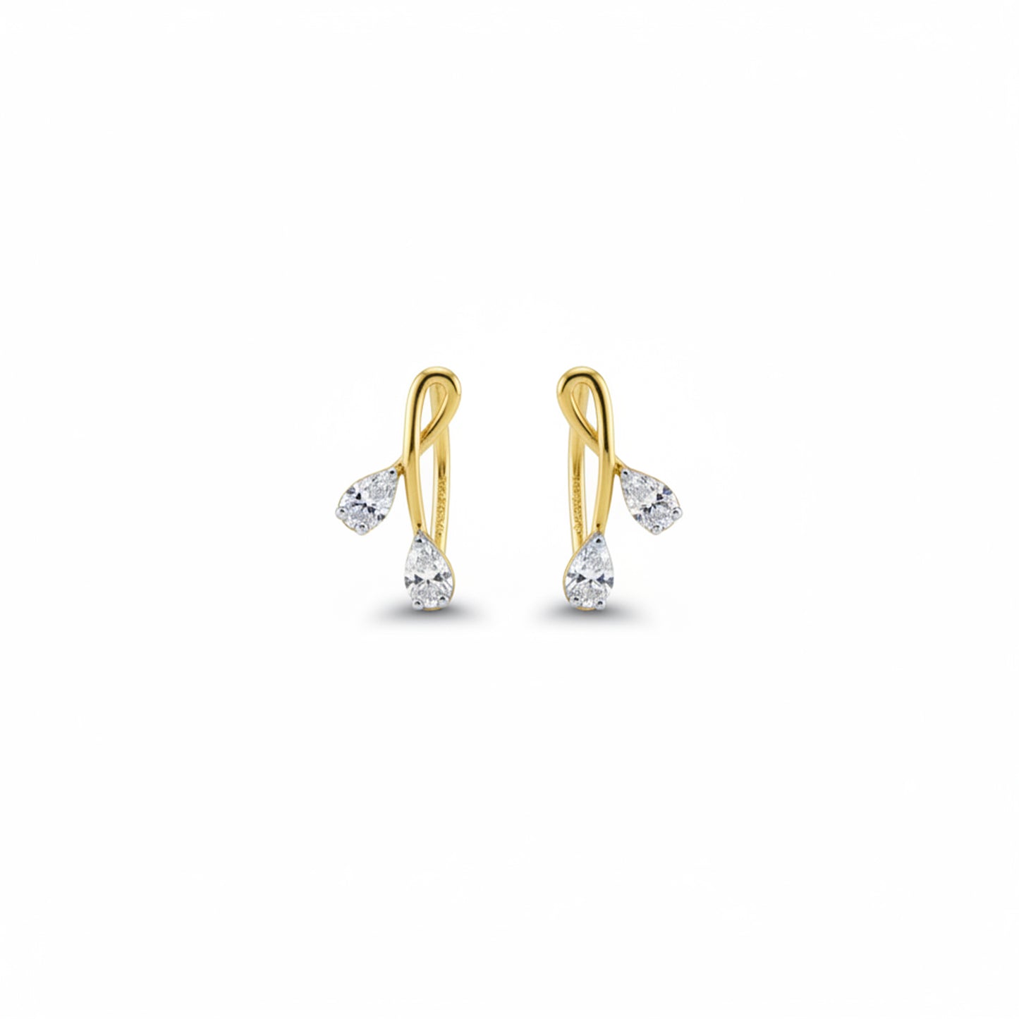 Dual Teardrop Diamond Studs