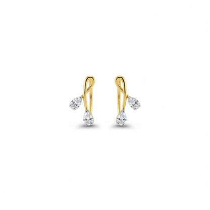 Dual Teardrop Diamond Studs