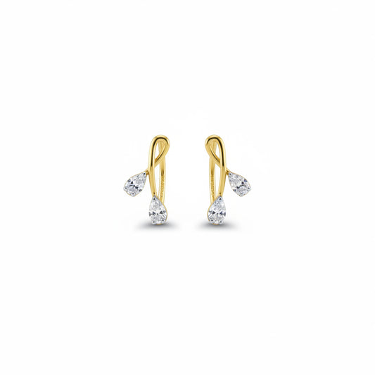 Dual Teardrop Diamond Studs