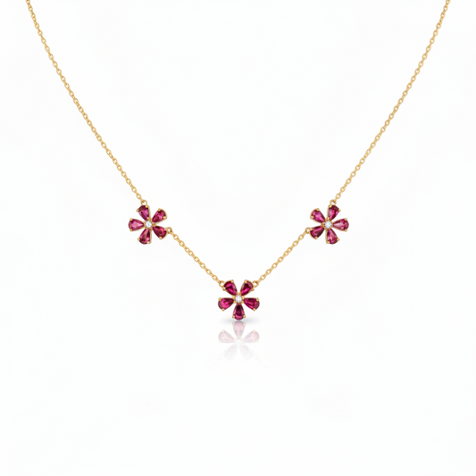 Floral Accent Gold Necklace