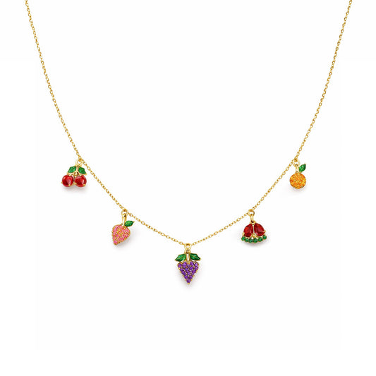Fruit Sparkle Charm Necklace