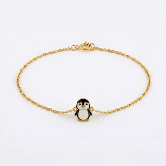 Gold Penguin Charm Bracelet