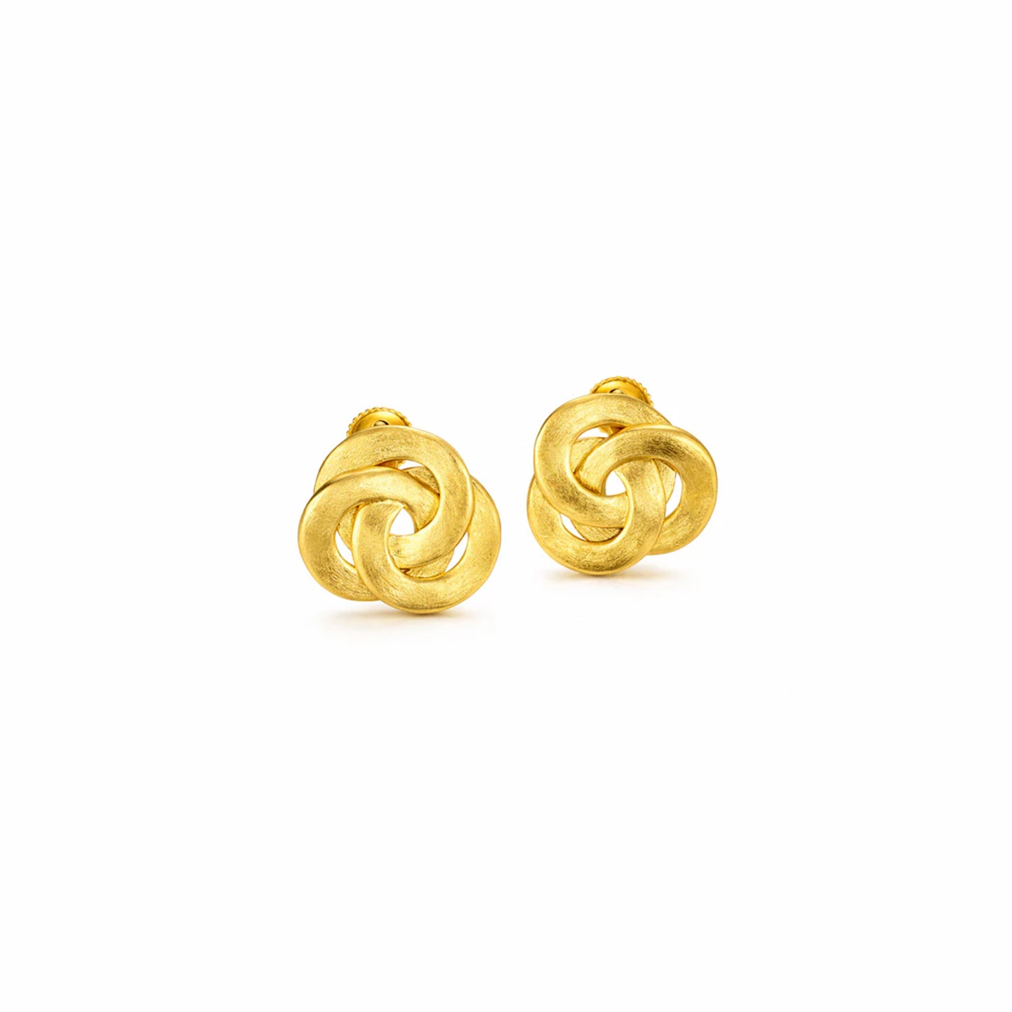 Gold Intertwined Knot Stud Earrings