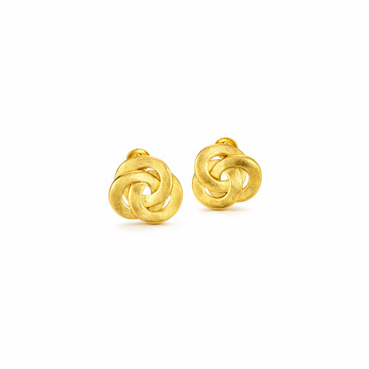 Gold Intertwined Knot Stud Earrings