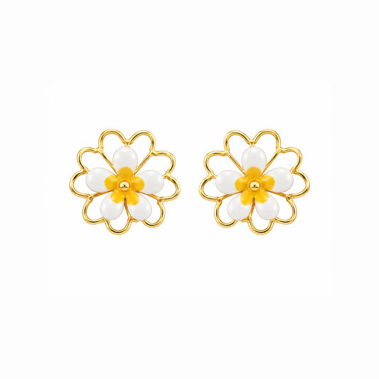 Golden Daisy Glow Studs