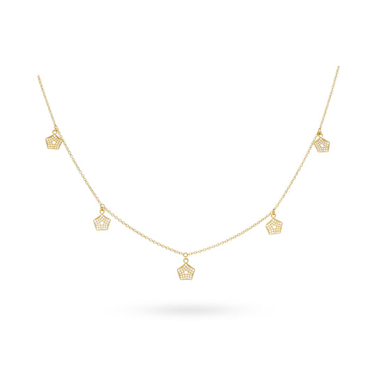 Golden Glint Charm Necklace