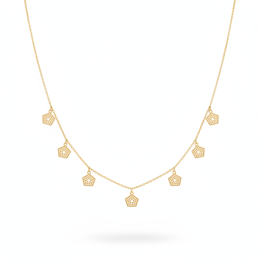 Golden Glint Charm Necklace