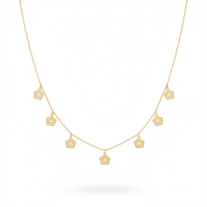 Golden Glint Charm Necklace