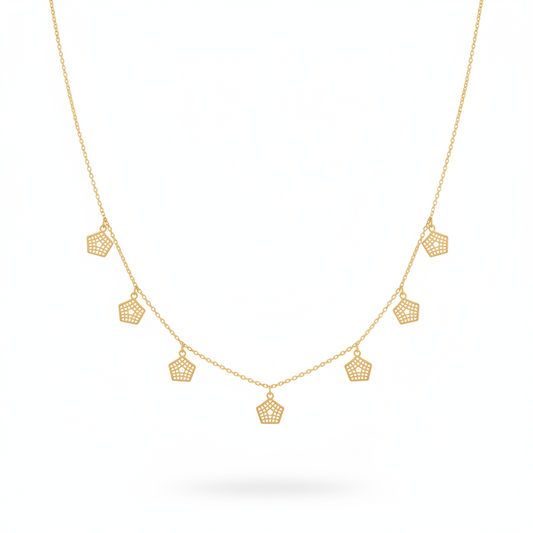 Golden Glint Charm Necklace