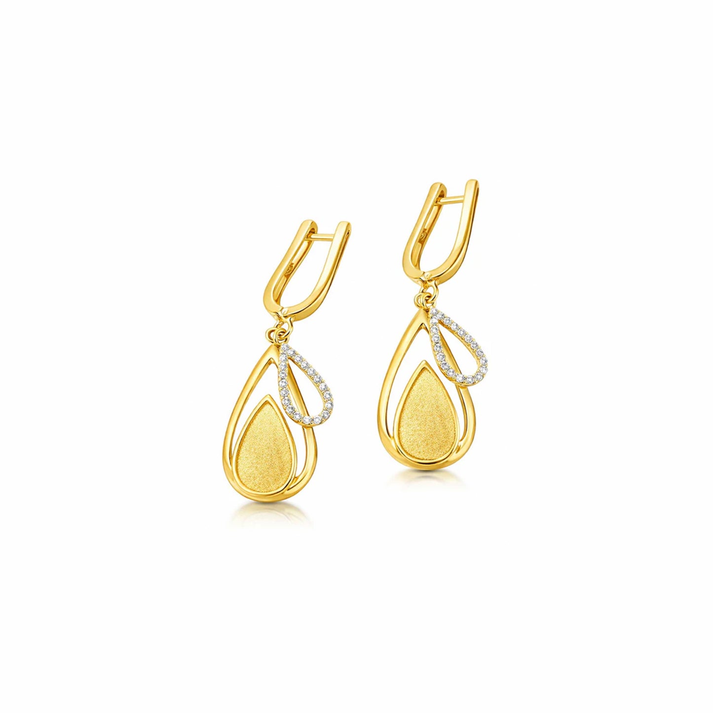 Golden Halo Teardrop Studs