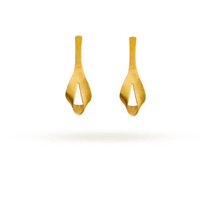 Golden Petal Loop Stud